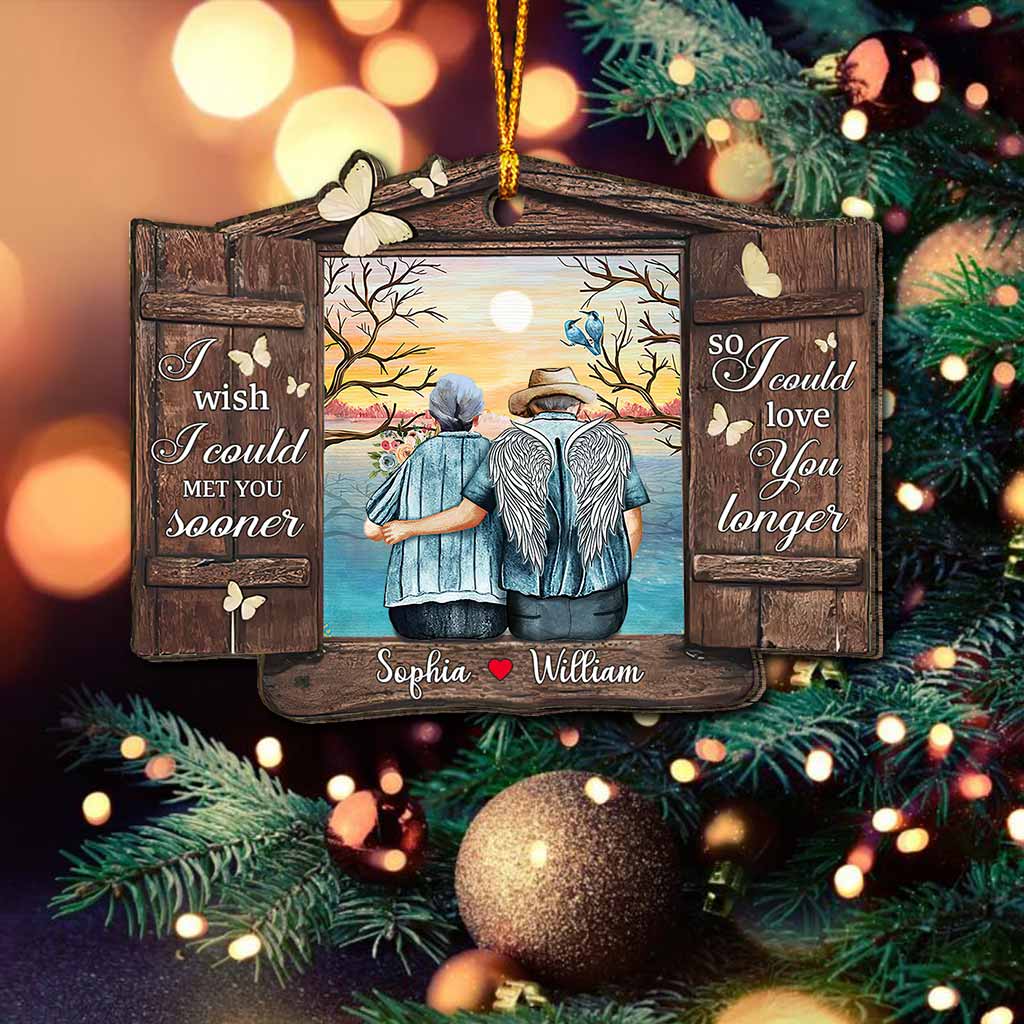 Wish You Were Here - Personalized Christmas Couple Ornament (Printed On Both Sides)