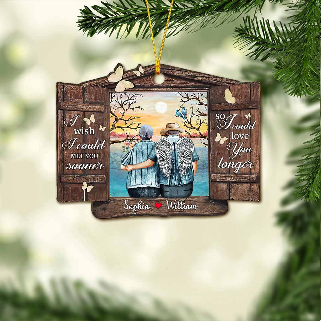 Wish You Were Here - Personalized Christmas Couple Ornament (Printed On Both Sides)