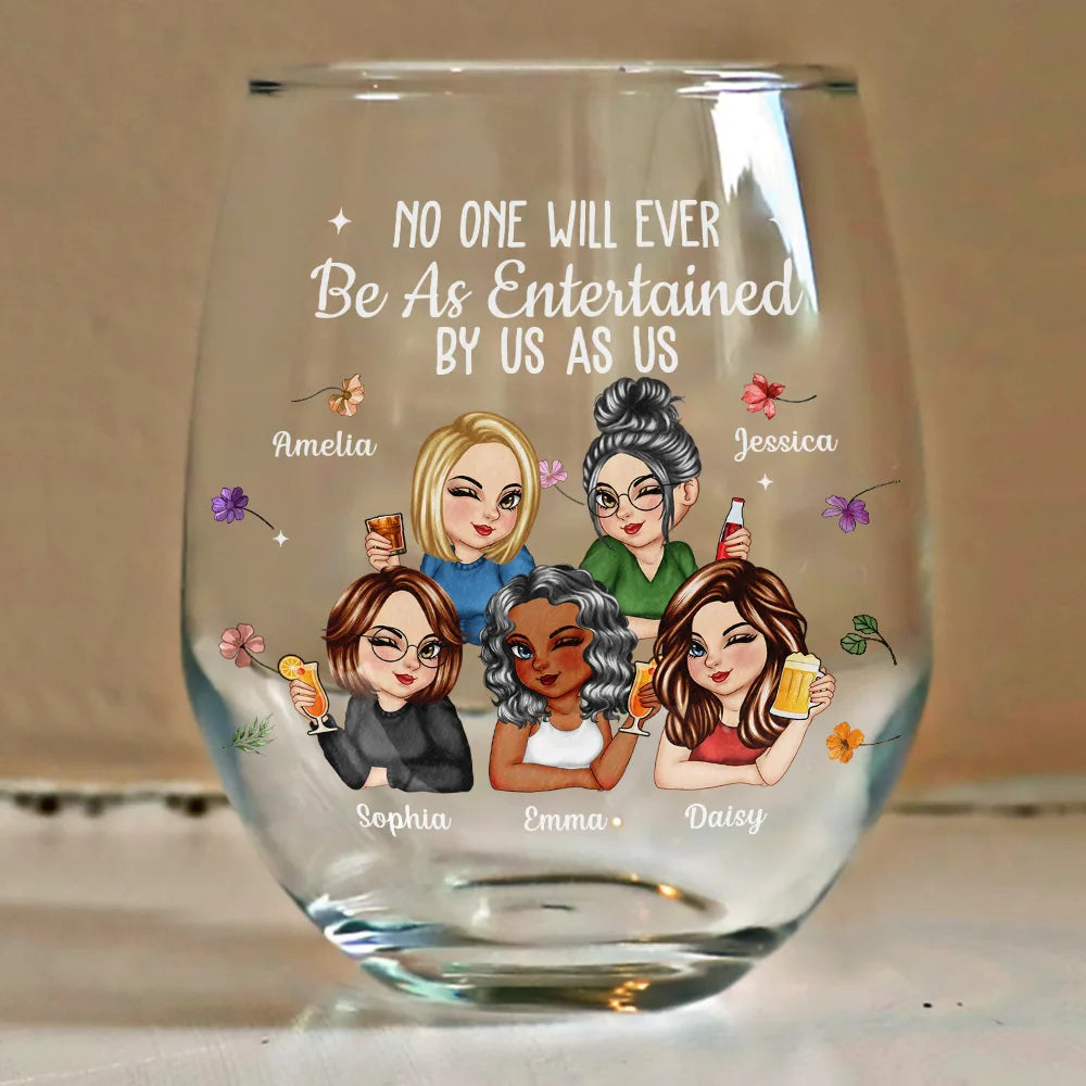 Best Friend Wine Glass – Fun Cartoon Design, Perfect Gift for Your Bestie