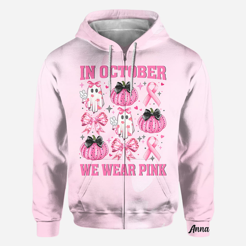 In October We Wear Pink - Personalized Breast Cancer Awareness All Over Shirt