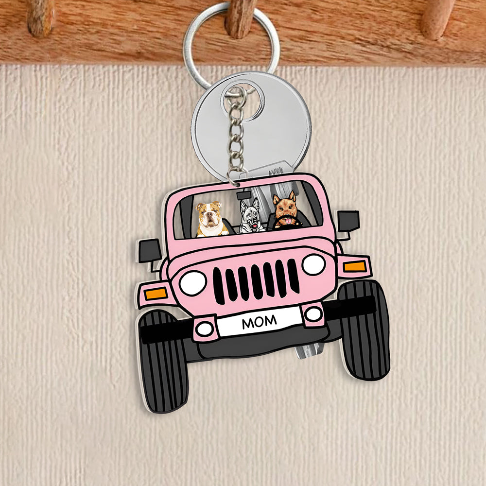 Customized Pet Car Keychain – Choose Dog, Cat, or Upload Your Own Image, Humorous Car Keychain for Pet Lovers