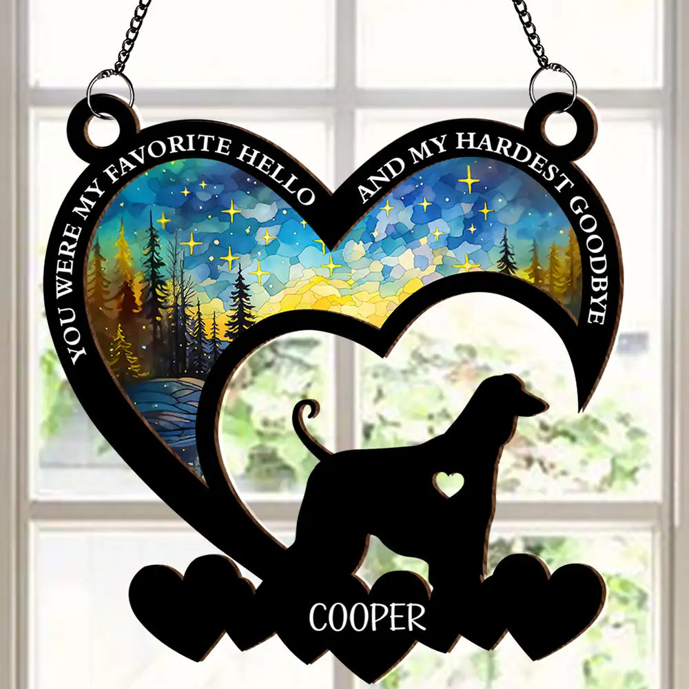 You Were My Favorite Hello – Dog Memorial Wood and Acrylic Layered Ornament