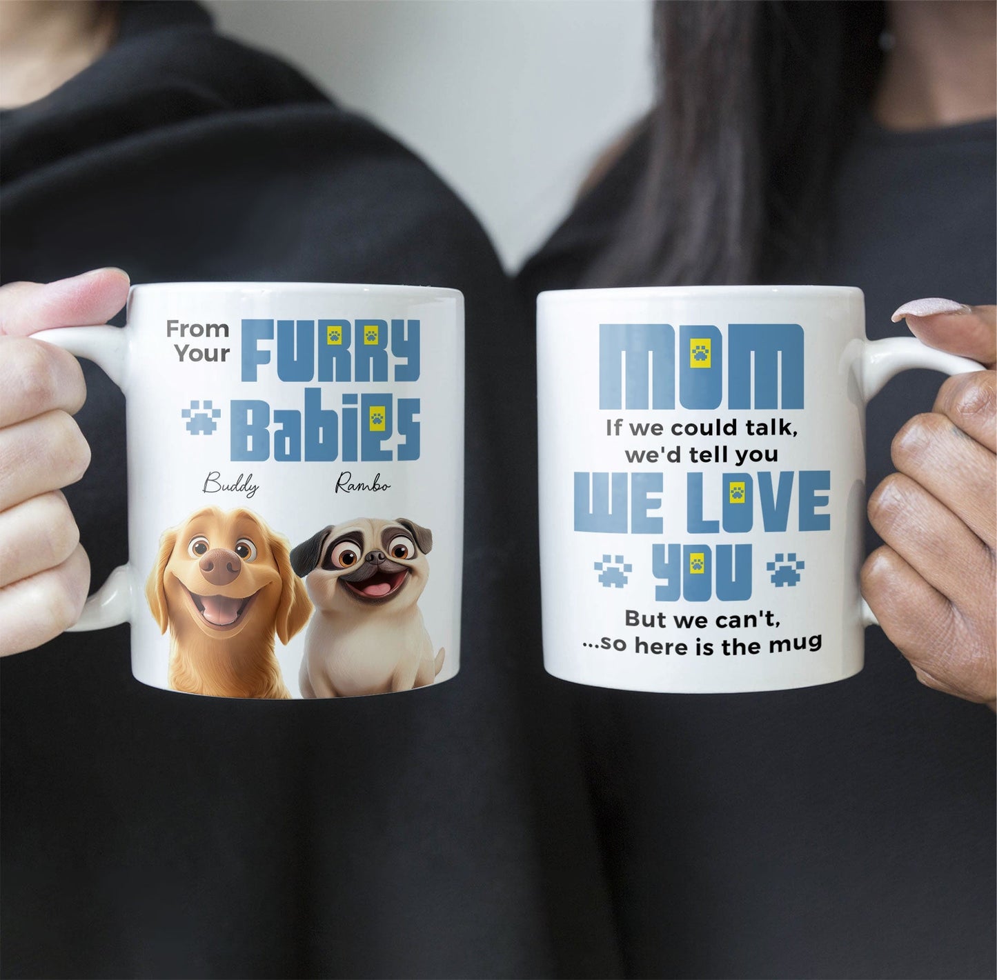 From Your Furry Babies With Love – Creative White Ceramic Mug for Mother's Day, Birthdays, and Cozy Family Moments