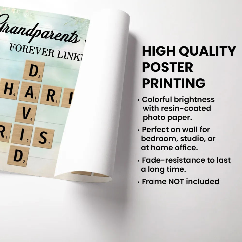 Custom Grandparents & Grandkids Poster - Personalized Canvas Gift