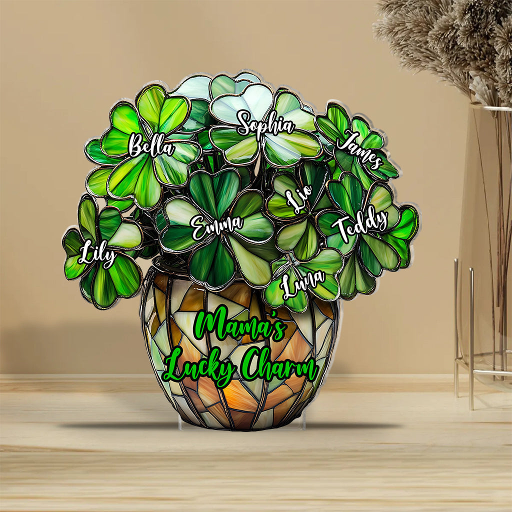 Lucky Mama - Personalized Mother Custom Shaped Acrylic Plaque