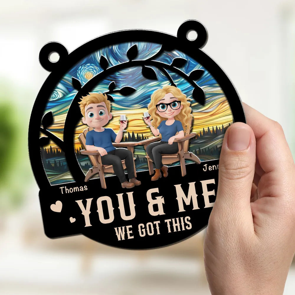 Wood and Acrylic Layered Ornament – “You & Me We Got This” Personalized Couple Ornament