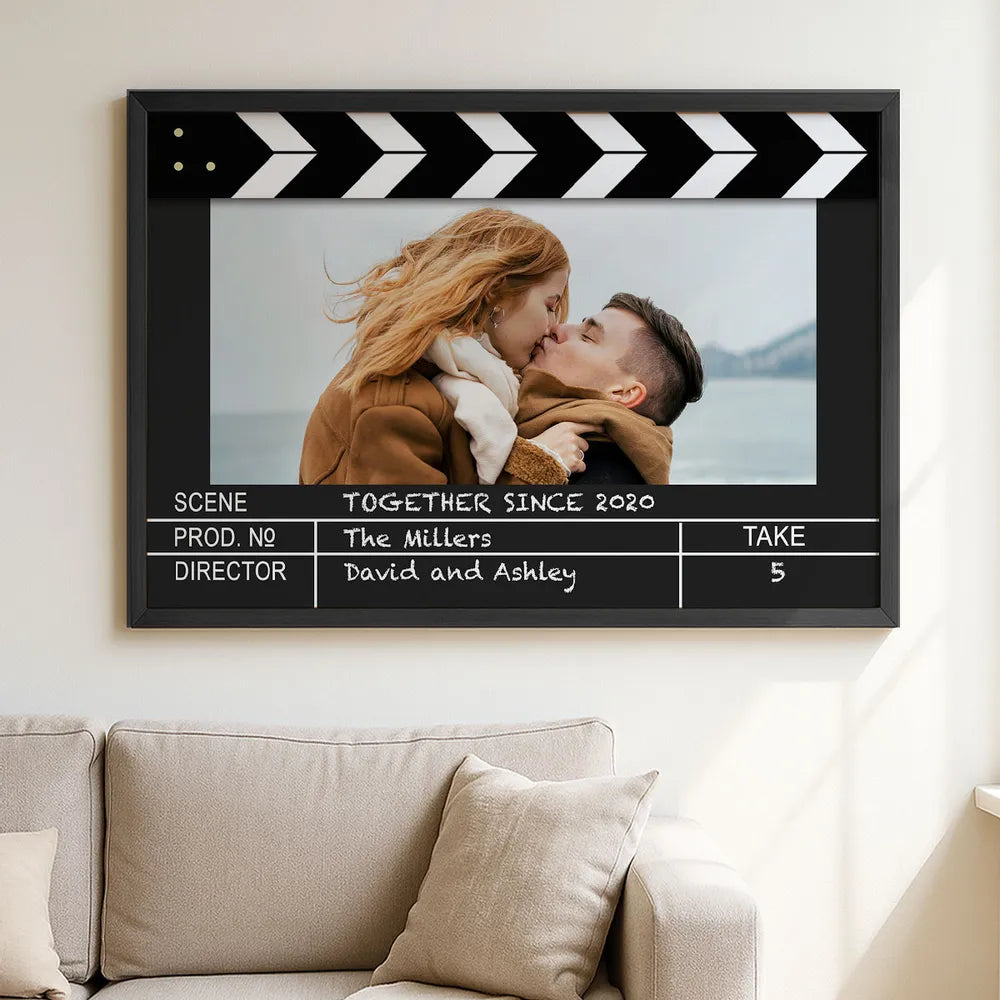 Film Scene Inspired Poster – Romantic Photo Gift for Couples with Custom Text