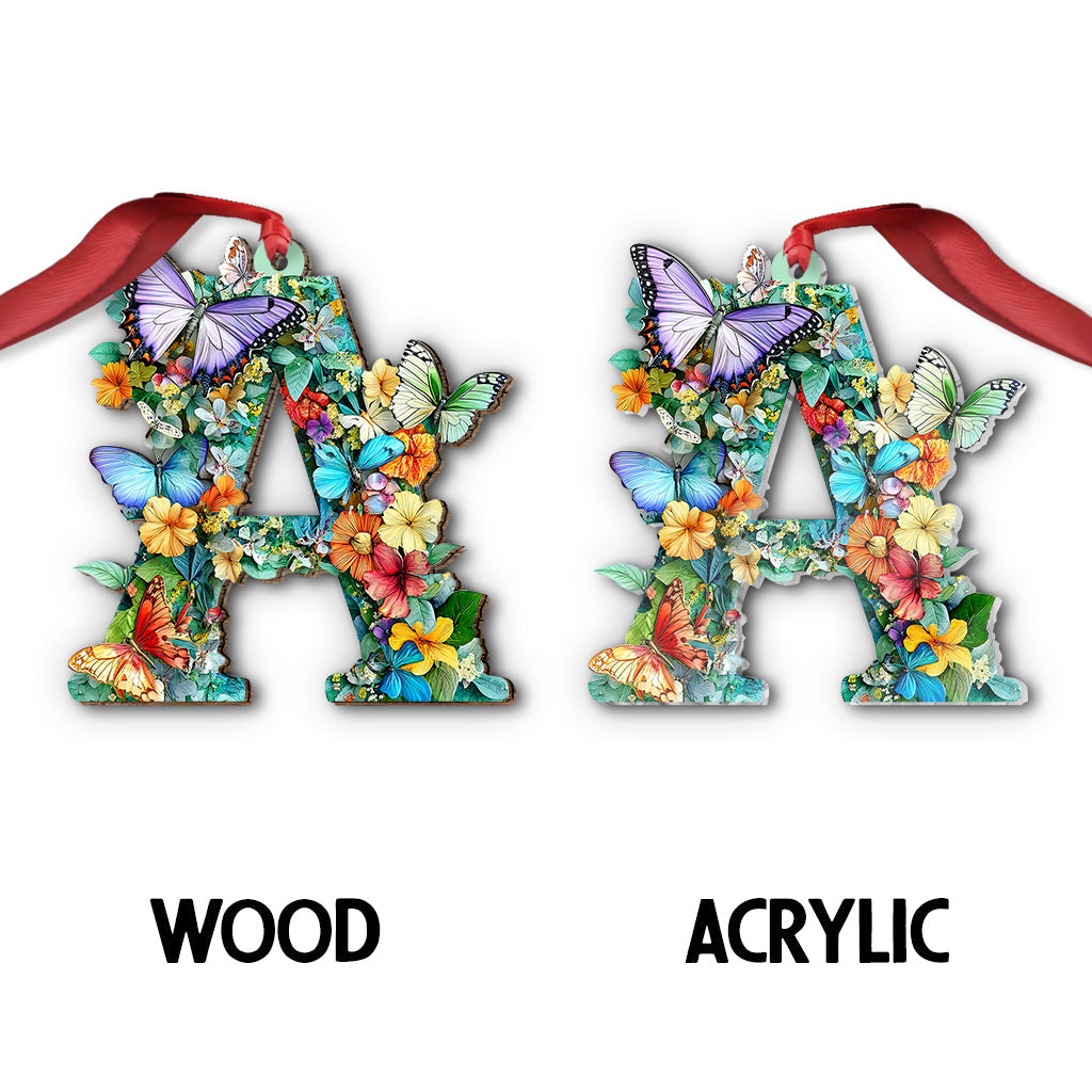 Flowers And Butterflies Letter - Personalized Gardening Ornament