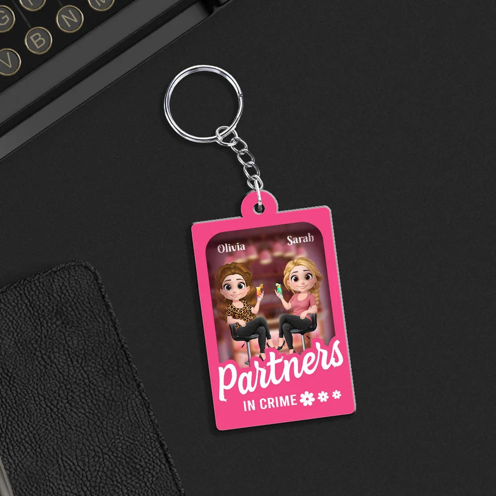 Besties Forever - Best Friend Gift, Personalized Acrylic Keychain for Sisters