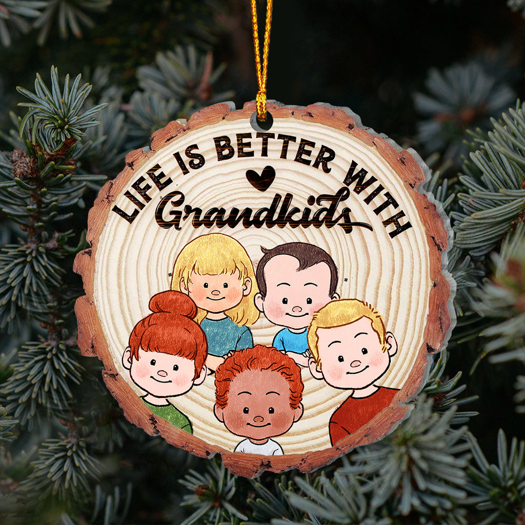 Life Is Better With Grandkids - Gift for grandma, grandpa - Personalized Ornament