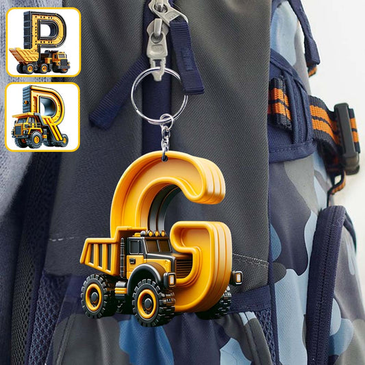 Construction Vehicles Letter Ornament - Personalized Kid Ornament