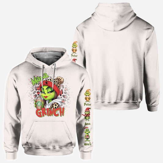 Mama Daddy Green Mischief - Personalized Stole Christmas All Over Shirt