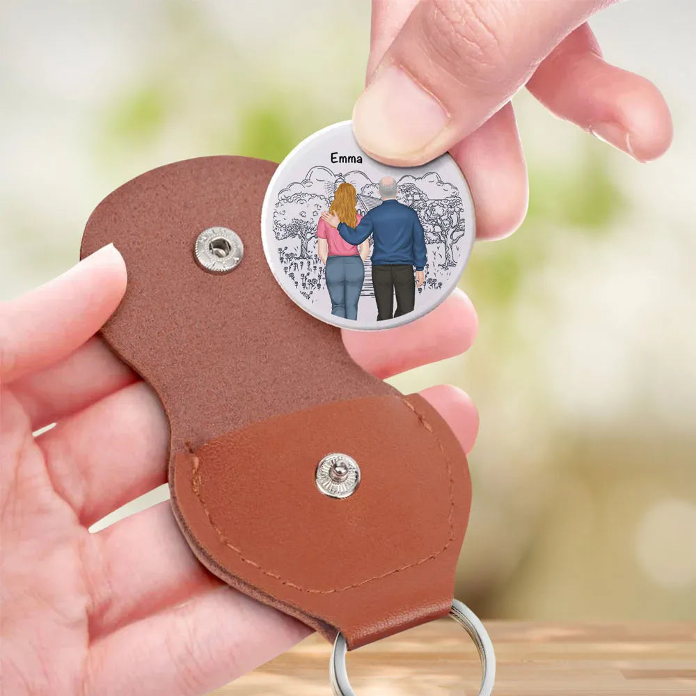 Personalized Pocket Hug for Daughter from Dad, Custom Keepsake Token with Walking Together Art, Unique Gift She Can Carry
