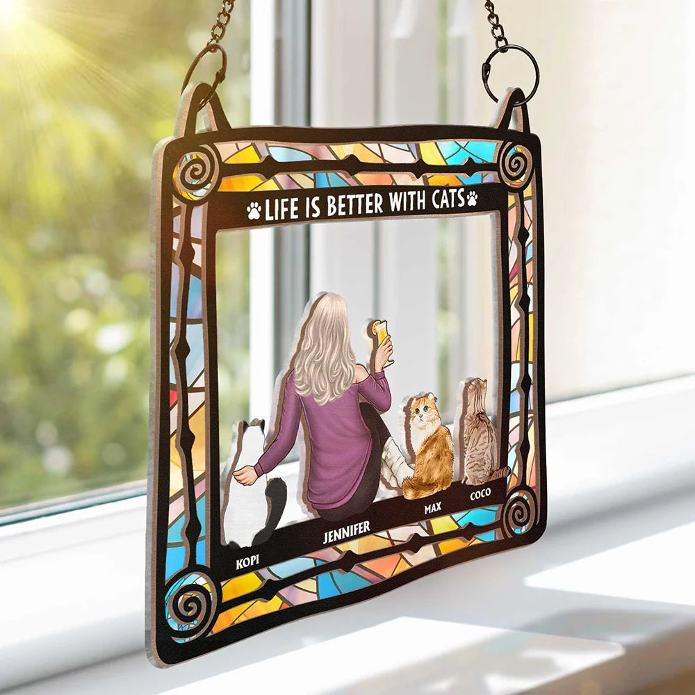 Personalized Cat & Owner Ornament - Customizable Pet-Themed Gift