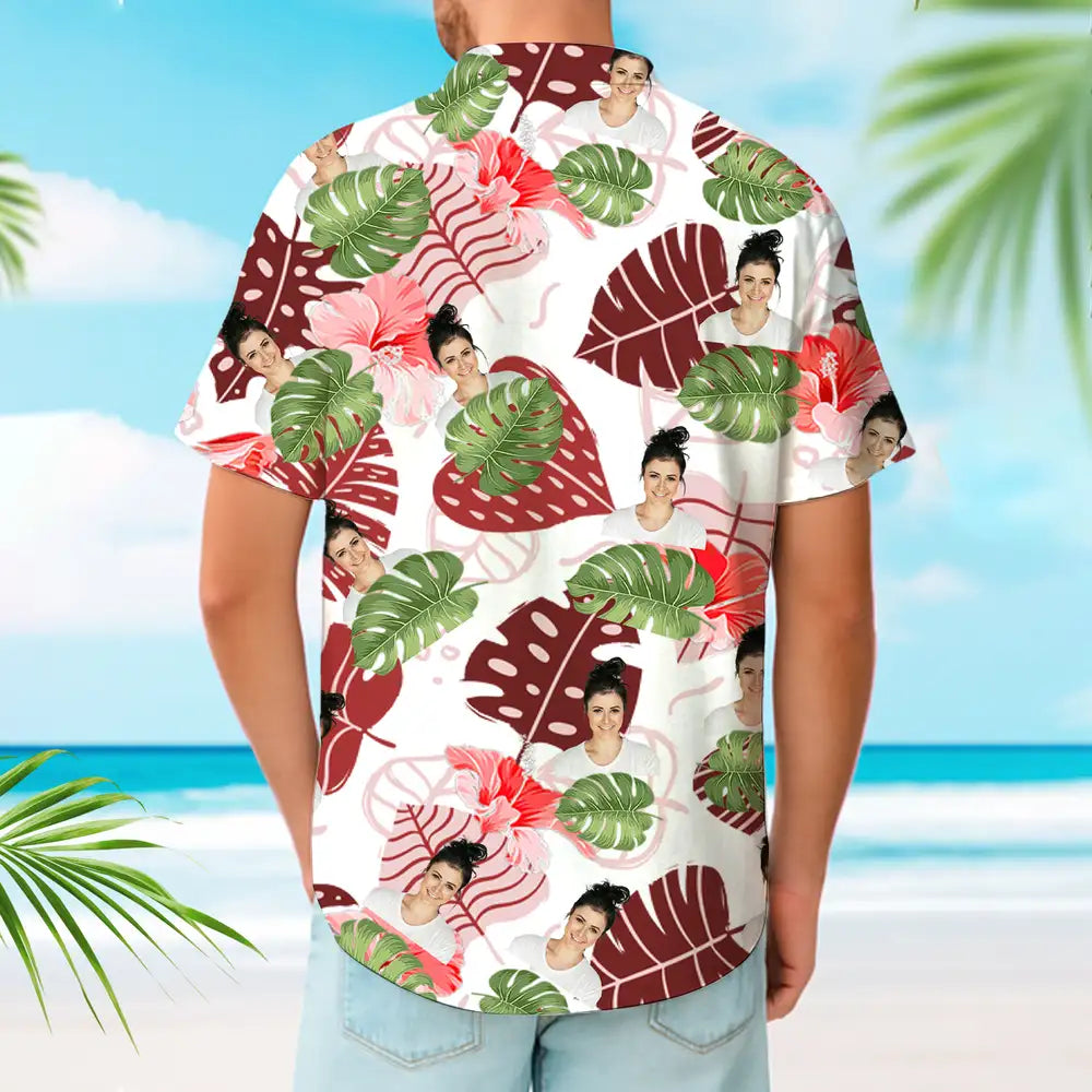Personalized Face Print Hawaiian Shirt – Upload Your Photo, Perfect for Summer Fun