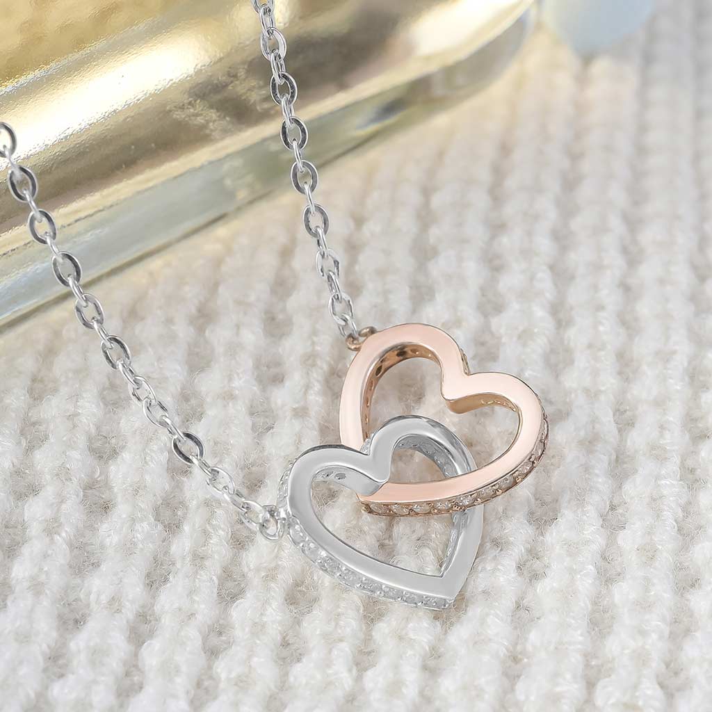 Everyday I Say I Love You - Personalized Mother's day Two Hearts Necklace