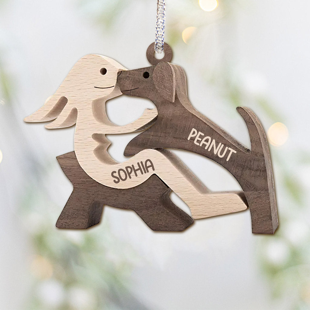 Life Is Better With My Dogs - Personalized Christmas Dog Ornament (Printed On Both Sides)