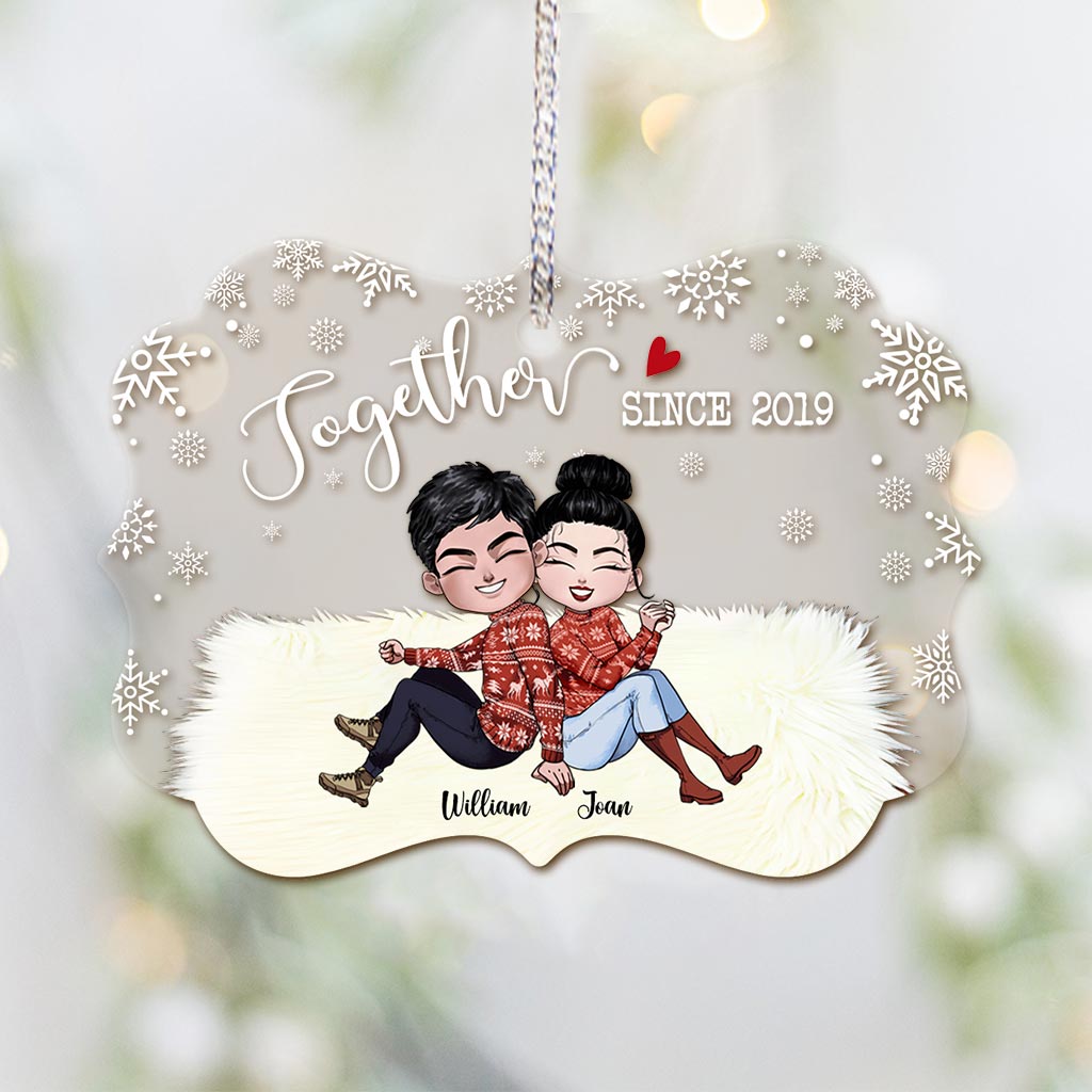 Together Since - Personalized Christmas Couple Transparent Ornament