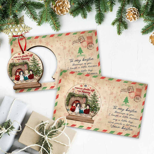 Besties Forever - Personalized Christmas Wooden Card Pop Out Ornament