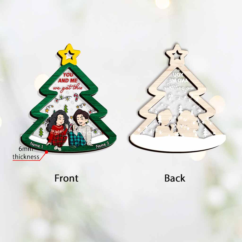 Tis The Season For Loving You - Personalized Christmas Couple Layers Mix Ornament