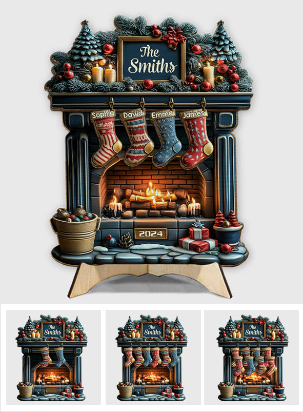 Merry Christmas - Personalized Family 2 Layered Wood Sign / Wood Plaque