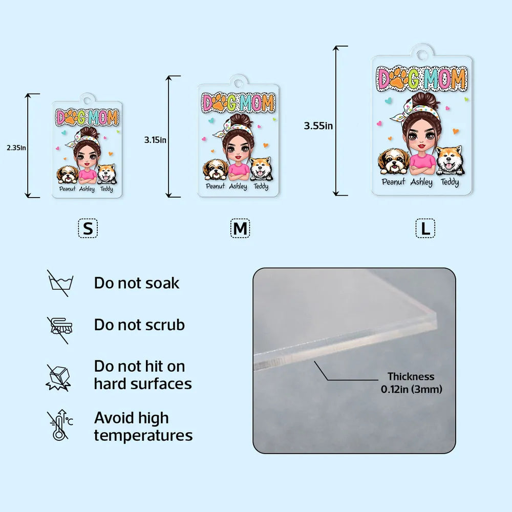 DOG MOM Personalized Acrylic Keychain – You & Your Pups