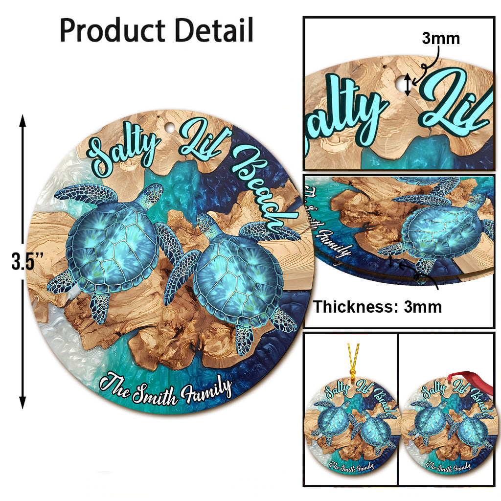 Salty Lil' Beach - Personalized Turtle Ornament
