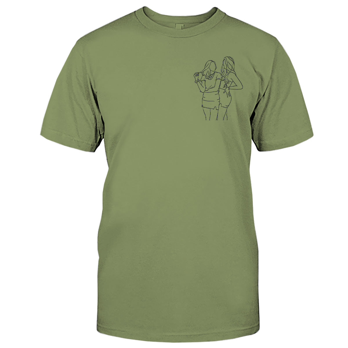 Custom Line Art - Personalized granddaughter Embroidered T-shirt