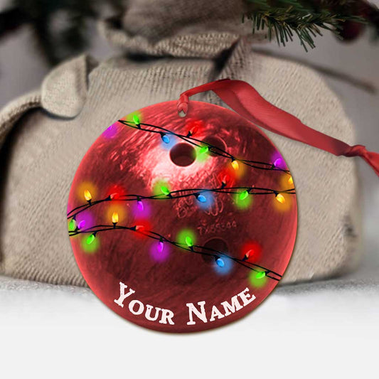 Bowling Items Collection - Personalized Christmas Bowling Ornament (Printed On Both Sides)