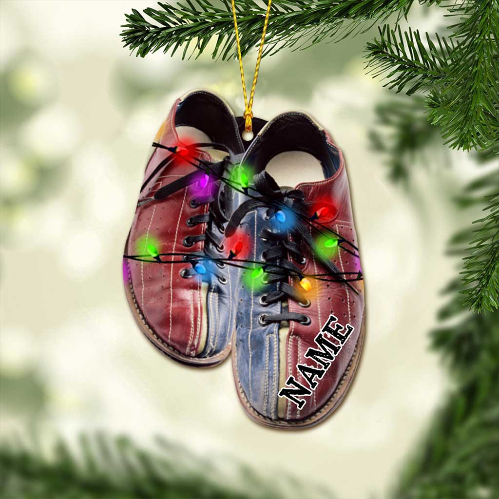 Bowling Items Collection - Personalized Christmas Bowling Ornament (Printed On Both Sides)