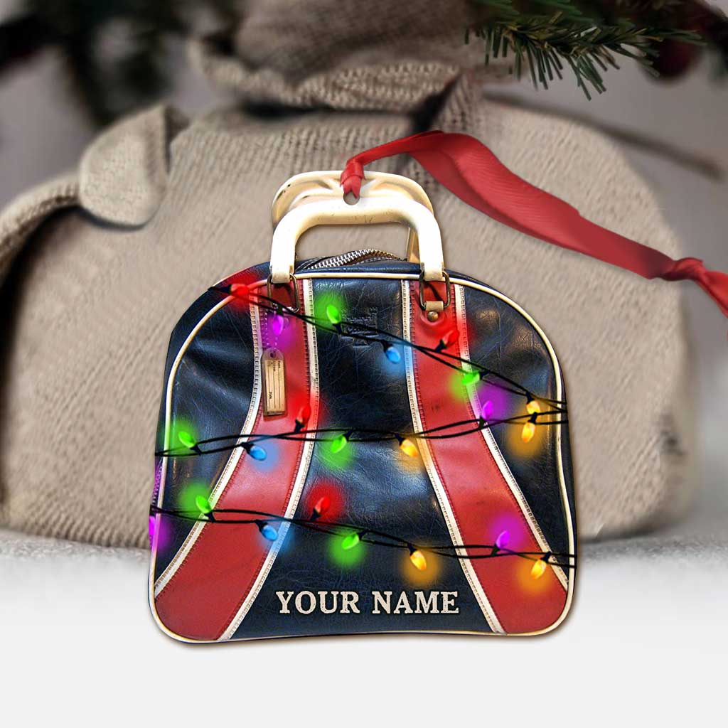 Bowling Items Collection - Personalized Christmas Bowling Ornament (Printed On Both Sides)