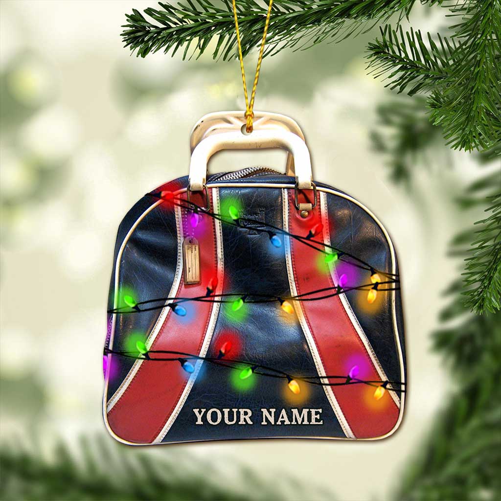 Bowling Items Collection - Personalized Christmas Bowling Ornament (Printed On Both Sides)