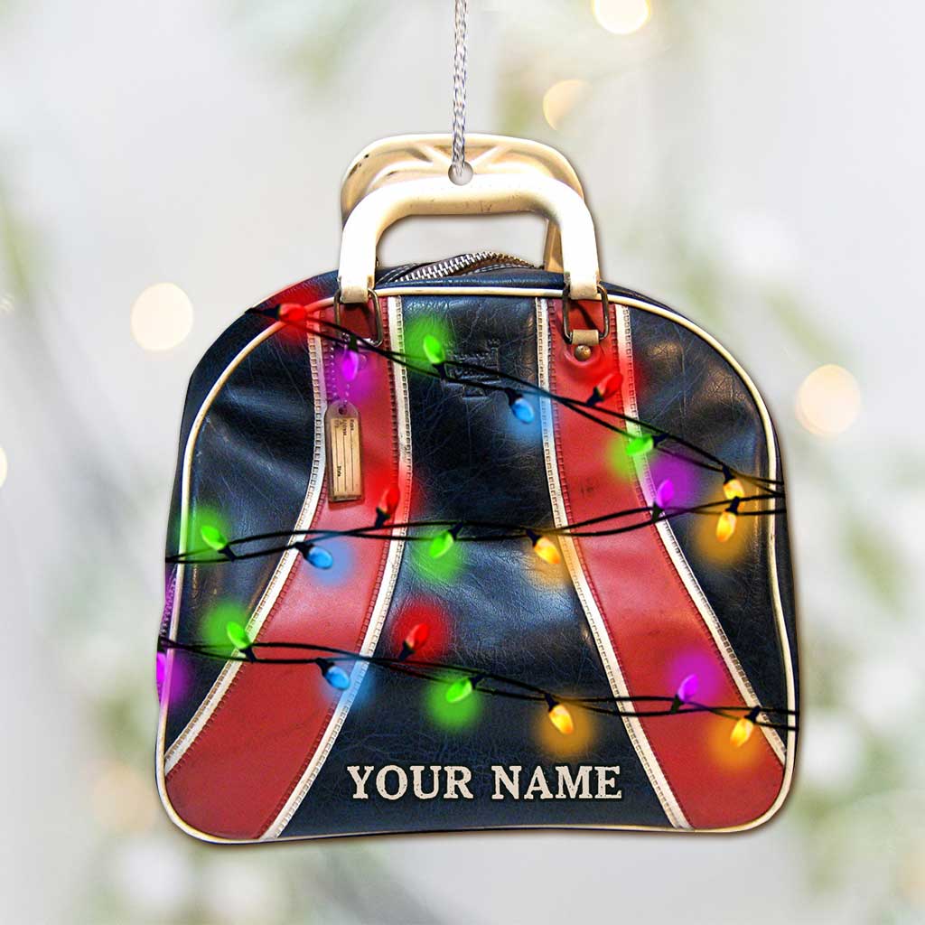 Bowling Items Collection - Personalized Christmas Bowling Ornament (Printed On Both Sides)