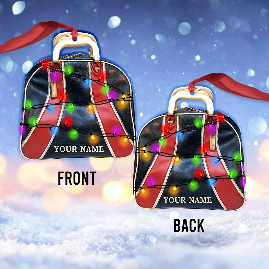 Bowling Items Collection - Personalized Christmas Bowling Ornament (Printed On Both Sides)
