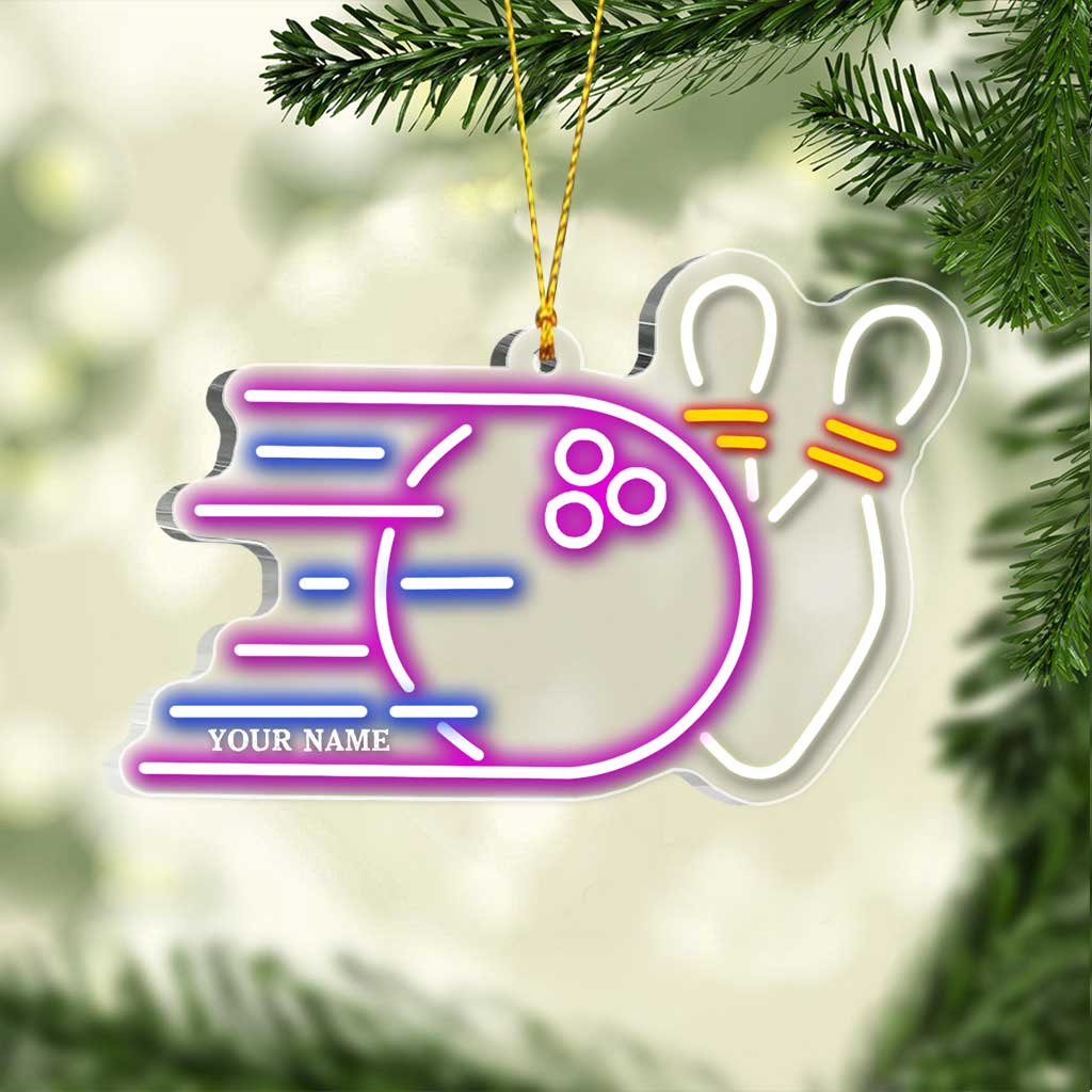 Bowling Items Collection - Personalized Christmas Bowling Transparent Ornament