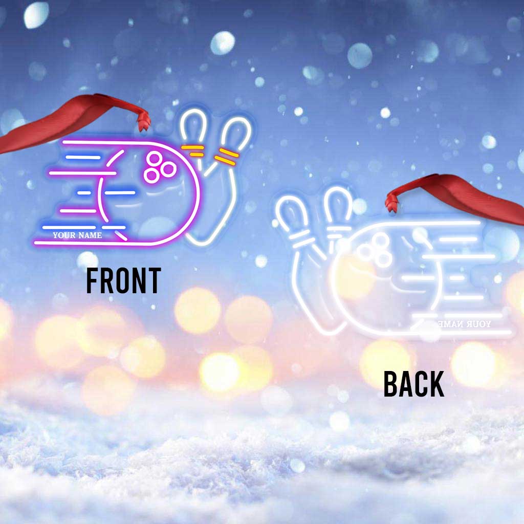 Bowling Items Collection - Personalized Christmas Bowling Transparent Ornament