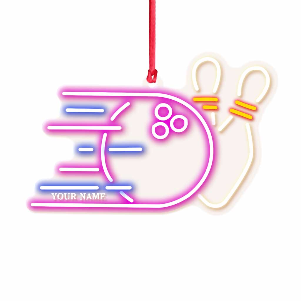 Bowling Items Collection - Personalized Christmas Bowling Transparent Ornament