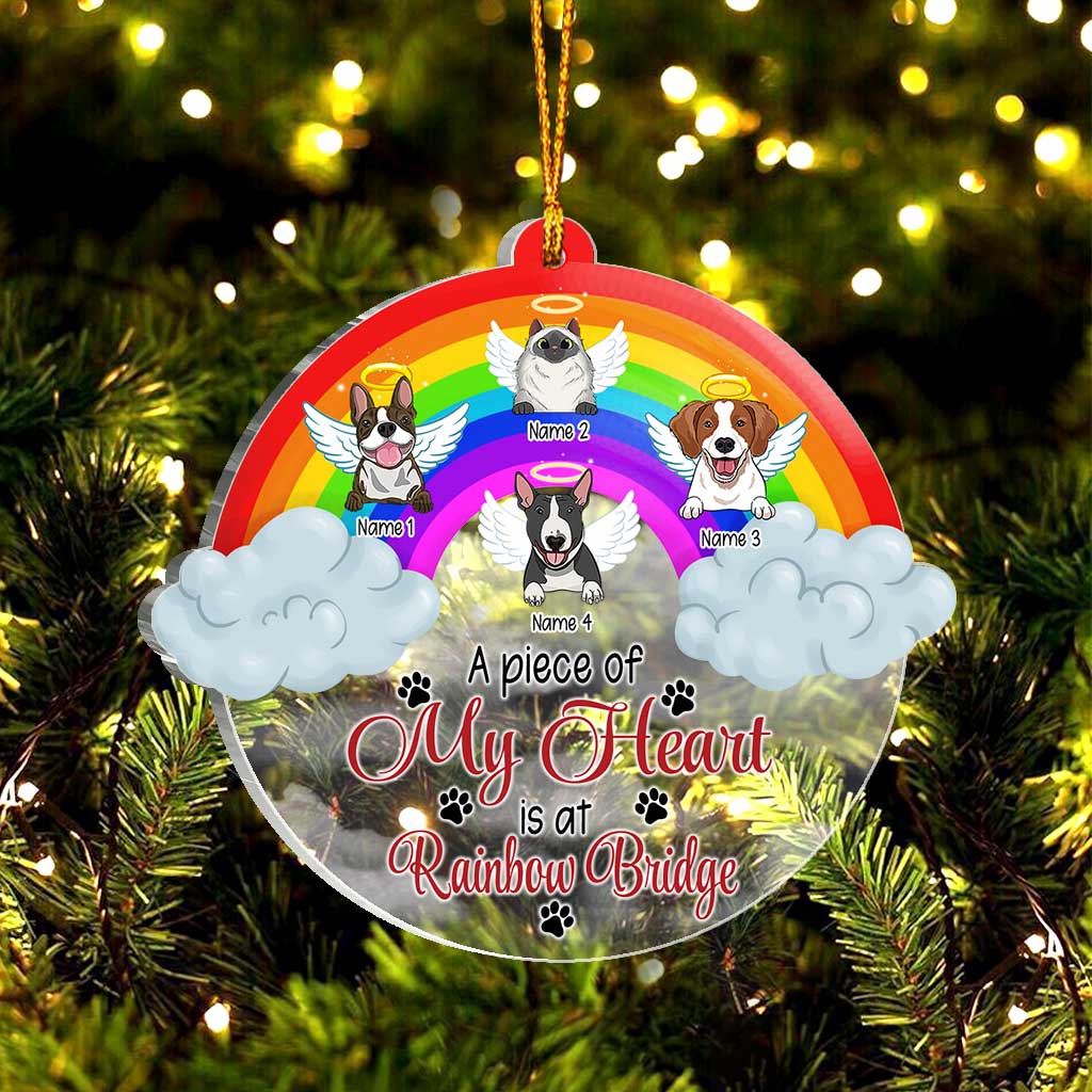 A Piece Of My Heart - Personalized Christmas Dog Transparent Ornament