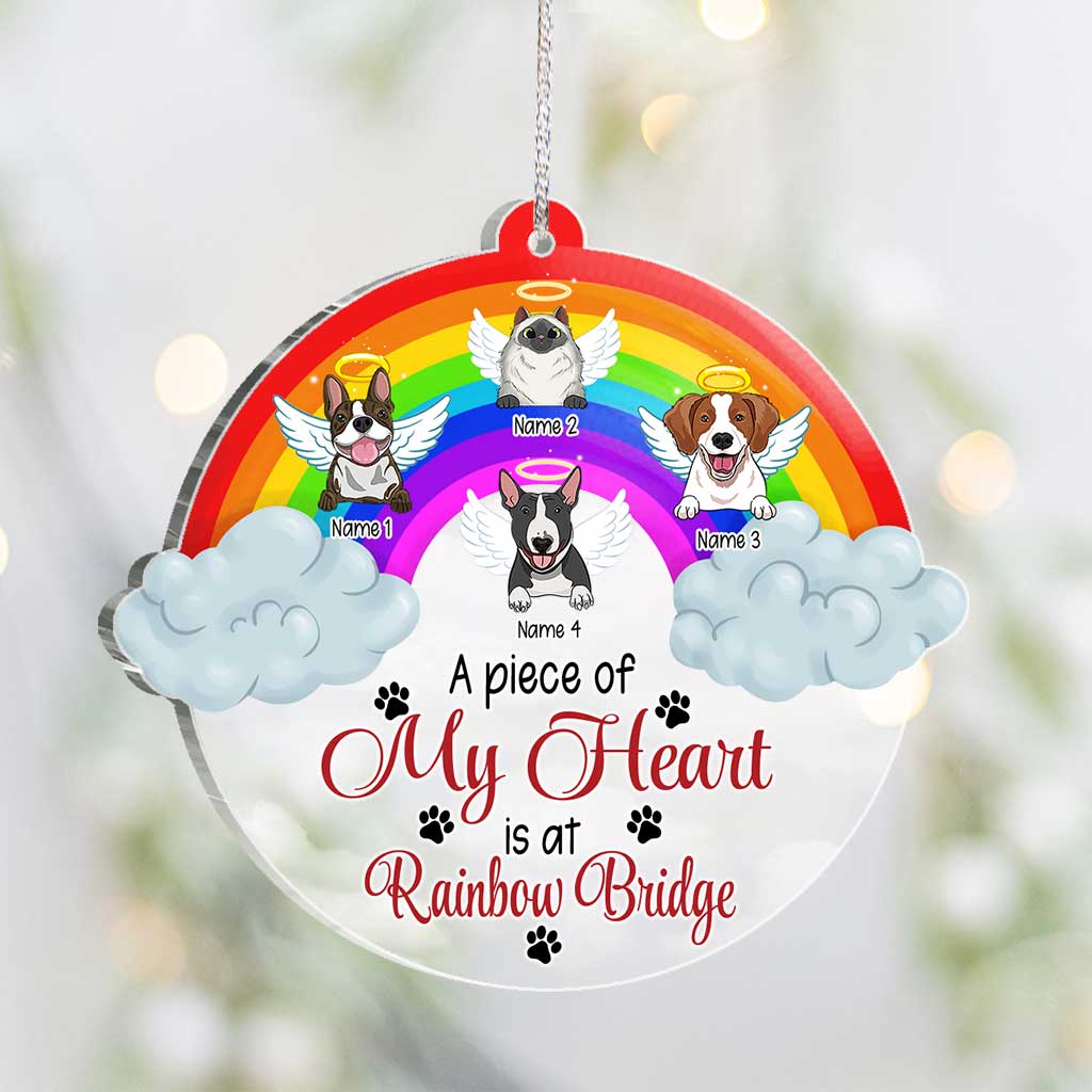 A Piece Of My Heart - Personalized Christmas Dog Transparent Ornament