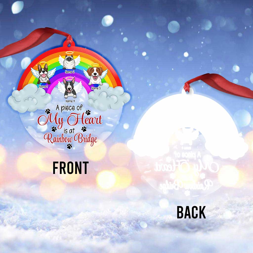 A Piece Of My Heart - Personalized Christmas Dog Transparent Ornament