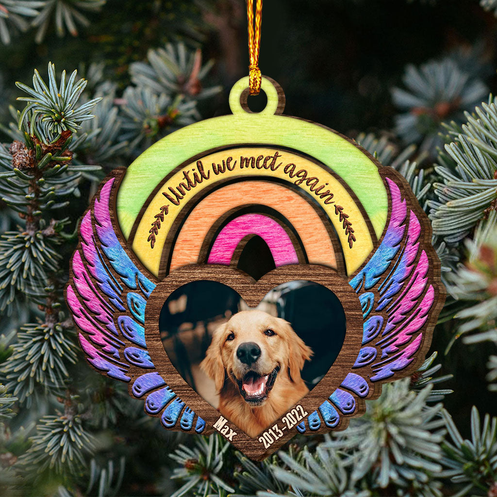 Until We Meet Again - Personalized Christmas Dog Layered Wood Ornament