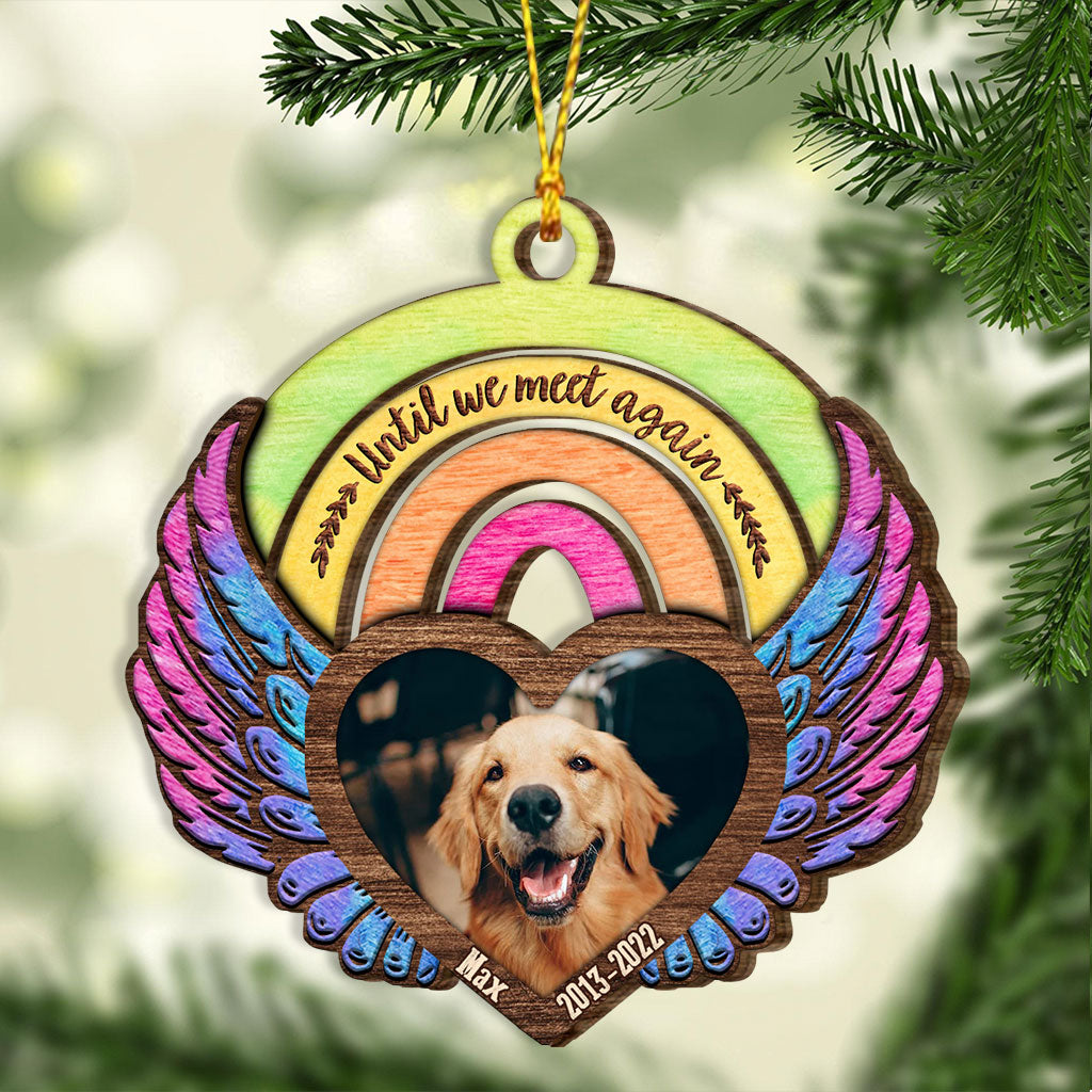 Until We Meet Again - Personalized Christmas Dog Layered Wood Ornament
