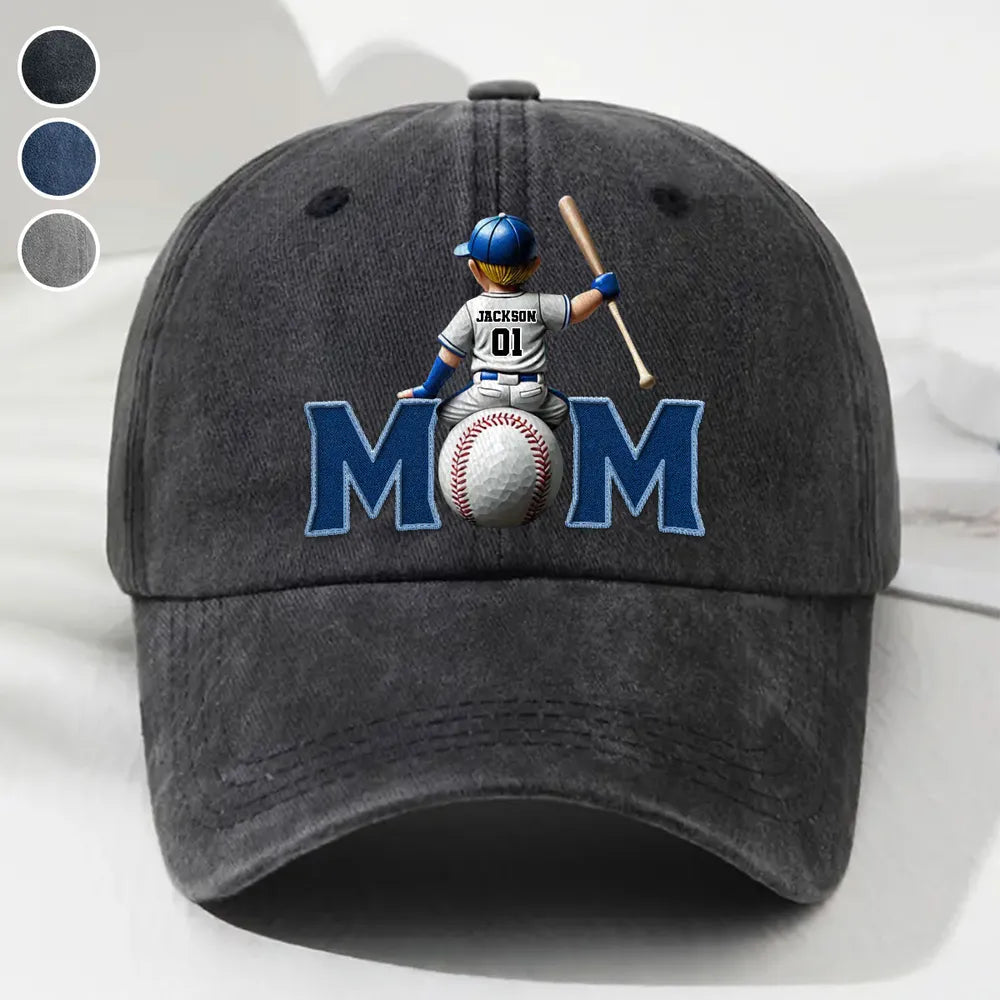 Mom's Washed Denim Baseball Cap - Soft & Breathable Hat