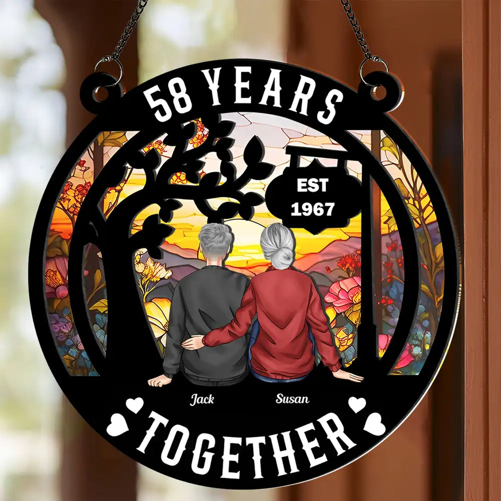 Together Always – Custom Wood and Acrylic Layered Ornament for Couples, Romantic Gift to Celebrate Lifelong Love