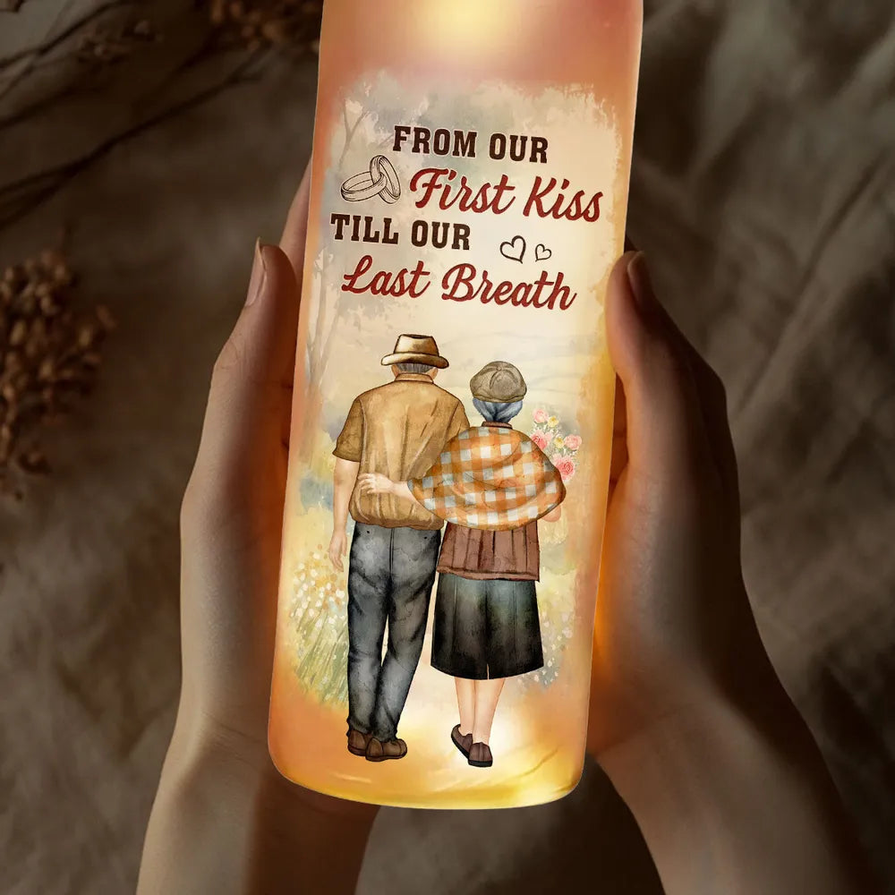 Personalized Couple Bottle Lamp With Warm Glow Bedroom Decor, Unique Romantic Gift for Husband or Wife
