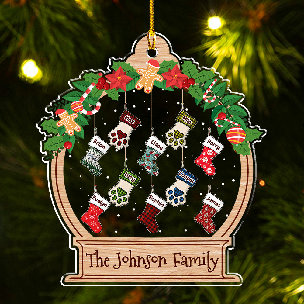 Family Stockings Acrylic Ornament, Christmas Tree Decoration, Heartwarming Gift