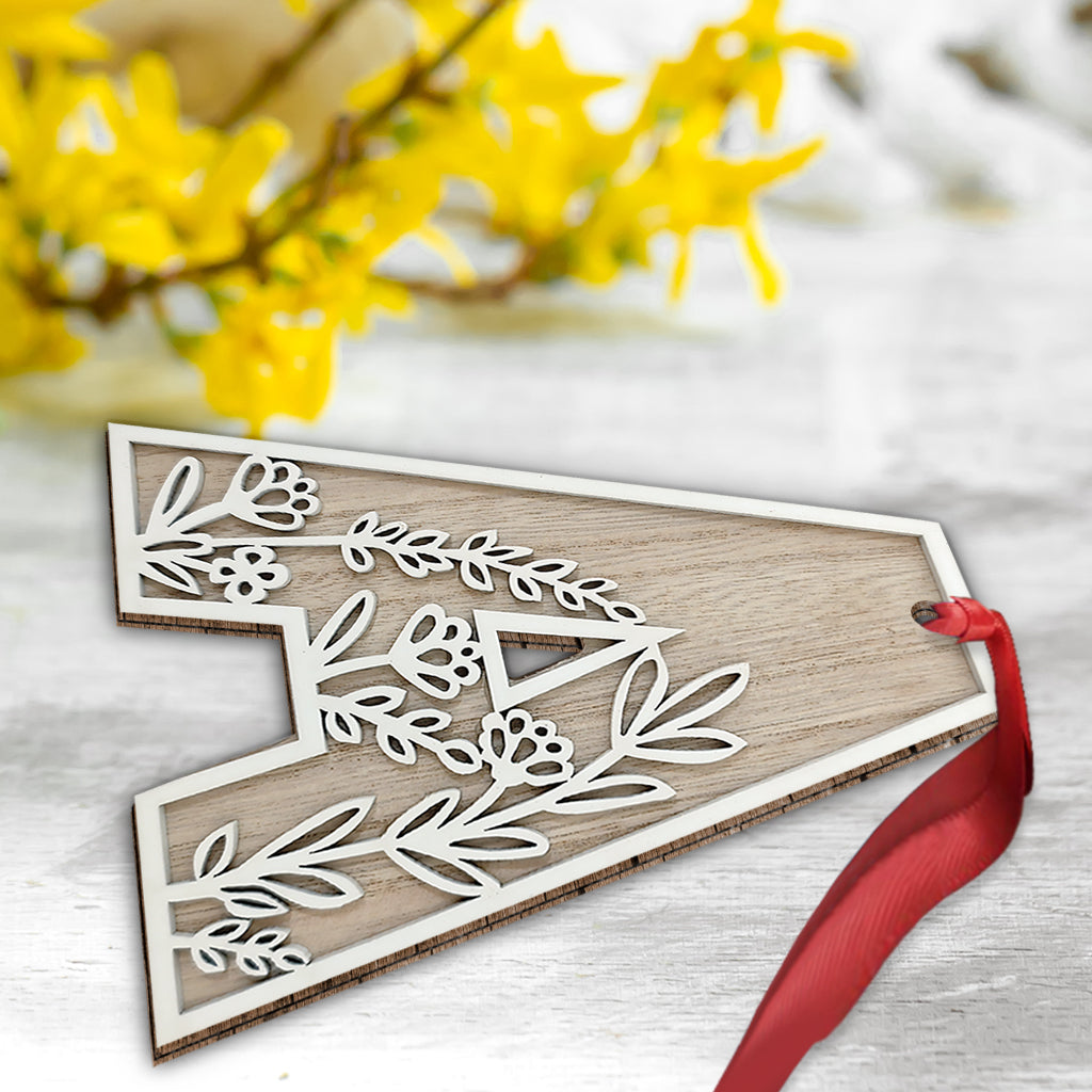 Beautiful Floral Letter - Personalized Gardening Ornament