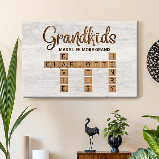 Personalized Grandkids Poster – Custom Name Art Gift for Grandparents