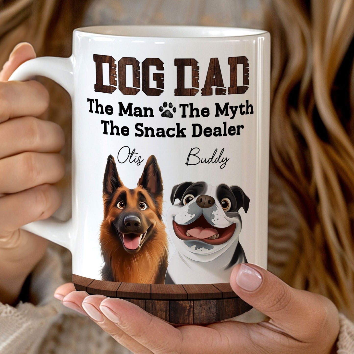 Must-Have Mug for Dog Dads - Custom White Ceramic Mug - Ideal Gift for Couples, Families on Valentine’s or Father’s Day