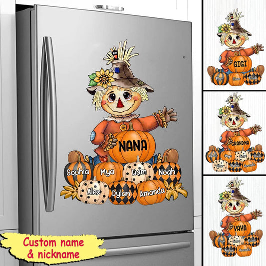 Fall Seasons Pumpkin Personalized Sticker, Car Decal, Window Sticker,Pillow, Keychain, Ornament, and Sign - Perfect Gift for Grandma and Mom